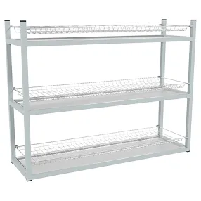 стеллаж для стаканов эконом скск-3кэ (сетки хром., каркас окраш.) 690х895х270 мм